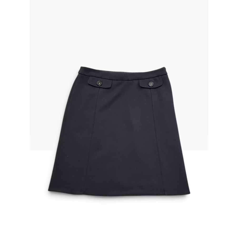 Classic Tommy Hilfiger Navy A-Line Skirt Size 6 Button Detail Preppy Old Money